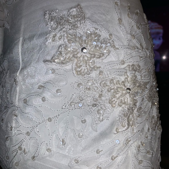 Strapless Mermaid Bridal Gown size 4 soft white - Picture 5 of 11